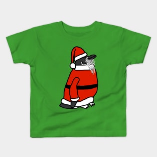 Cute Christmas Santa Penguin Kids T-Shirt